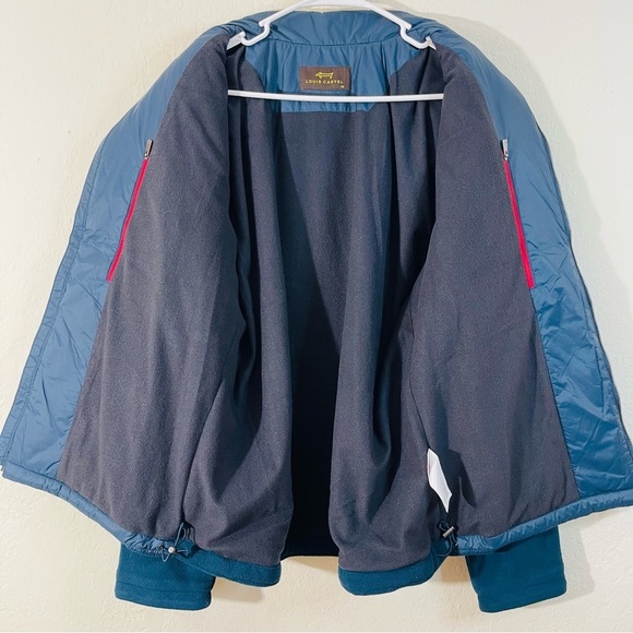 Louis Castel Quilted Puffer Jacket Men Size XL Teal Pockets Outdoor - Picture 10 of 13